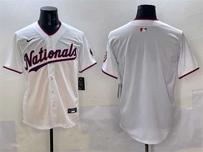 Men%27s Washington Nationals Blank White Limited Stitched Jersey